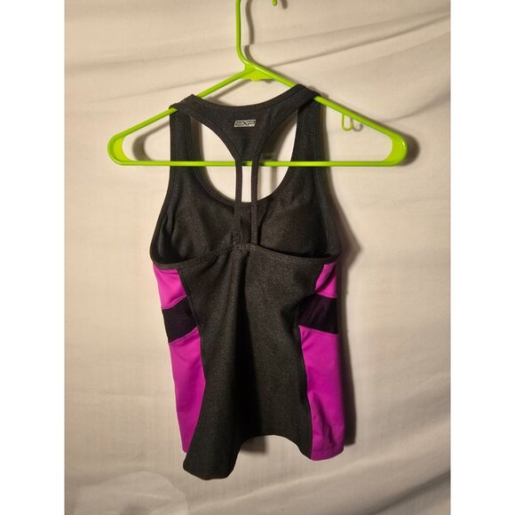 EXP womens Tanktop Built in Bra Running shirt tank Racerback Size Medium Gray - Picture 2 of 2